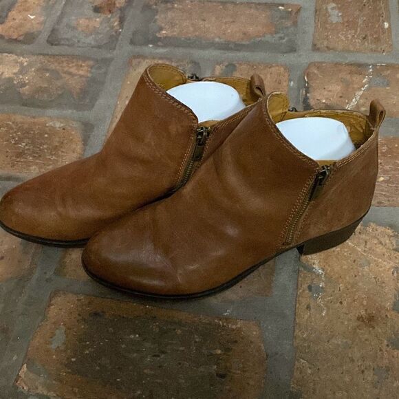 Lucky Brand Women's Basel Ankle Bootie Size 9 US Brown/Toffee Leather Zip - Picture 1 of 11